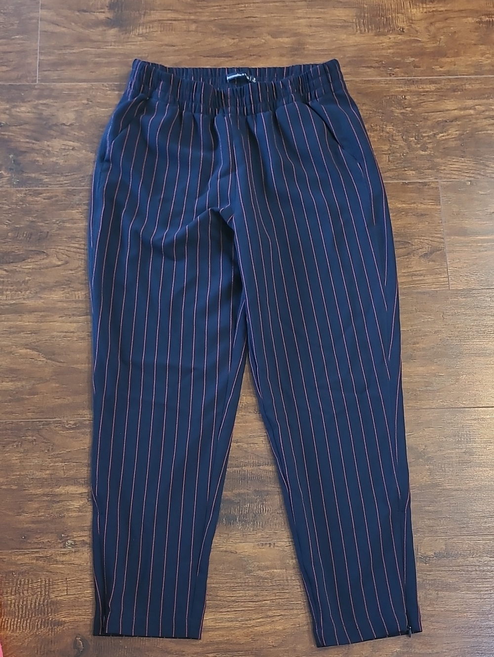 Abercrombie & Fitch Navy Pants with Pink Pinstripes Size S